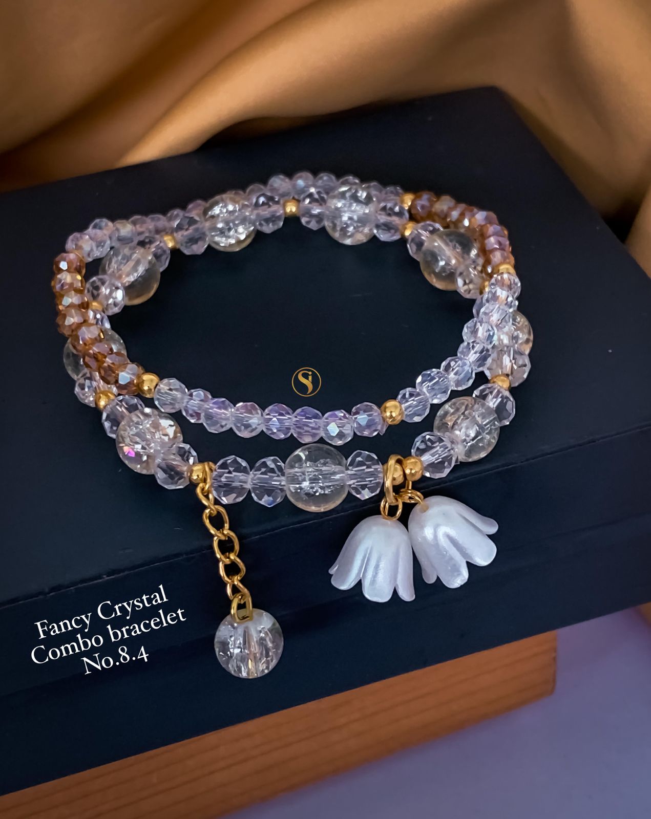 2 Fancy Designer Crystal Combo Bracelets Wholesale Price In Surat
